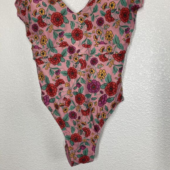 Summersalt Ruffle Floral One Piece Swimsuit Womens 2 Pink Backflip - Picture 4 of 16